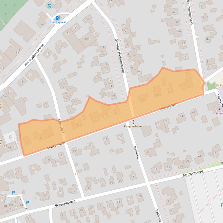 Kaart van postcodegebied 5825AJ.