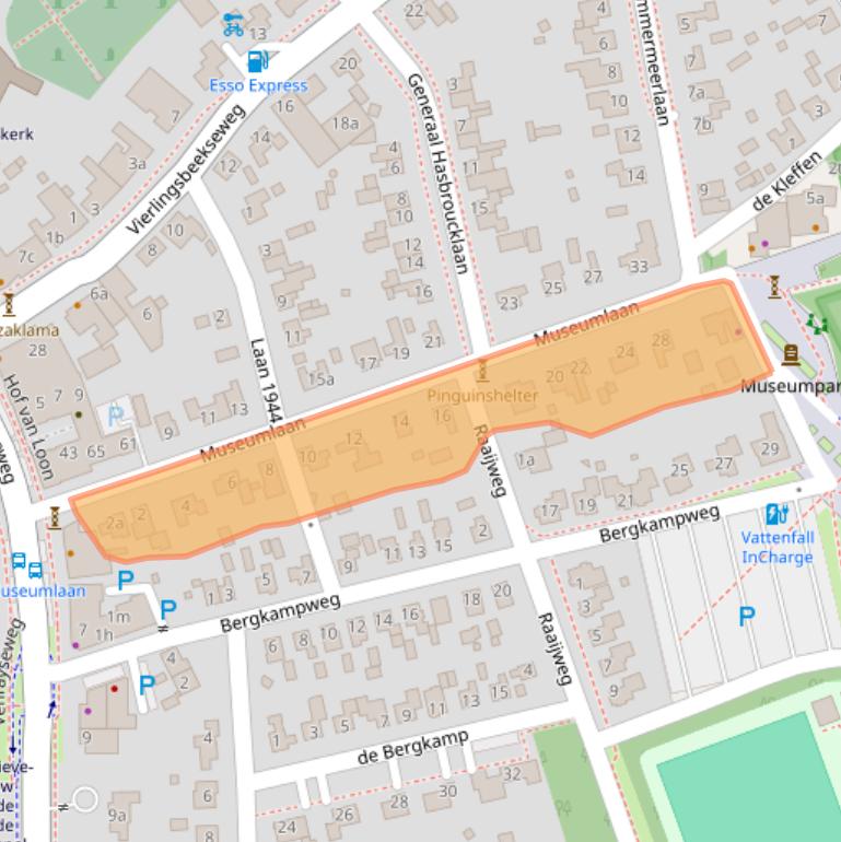 Kaart van postcodegebied 5825AK.