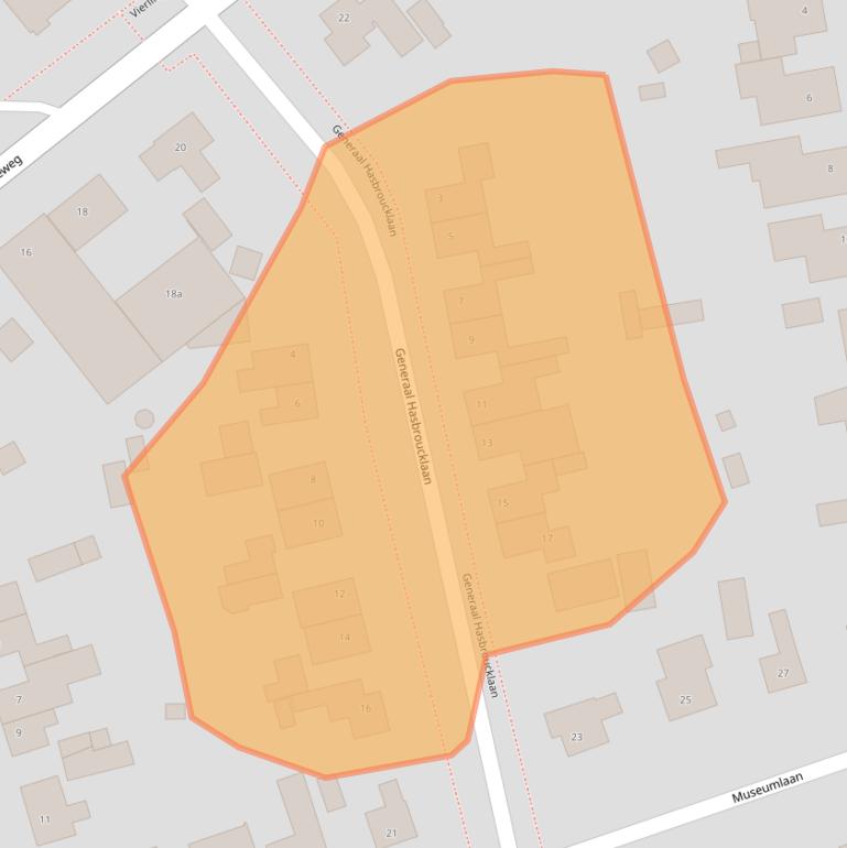 Kaart van postcodegebied 5825AP.