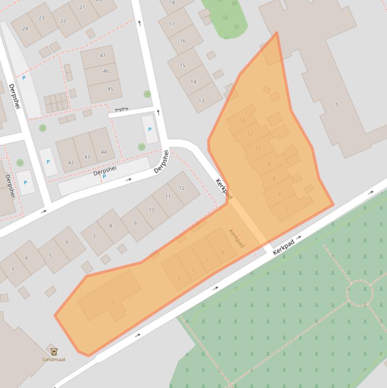 Kaart van postcodegebied 5825BA.