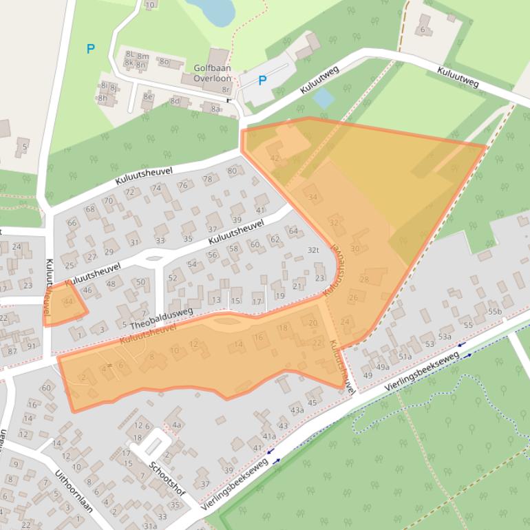 Kaart van postcodegebied 5825BE.