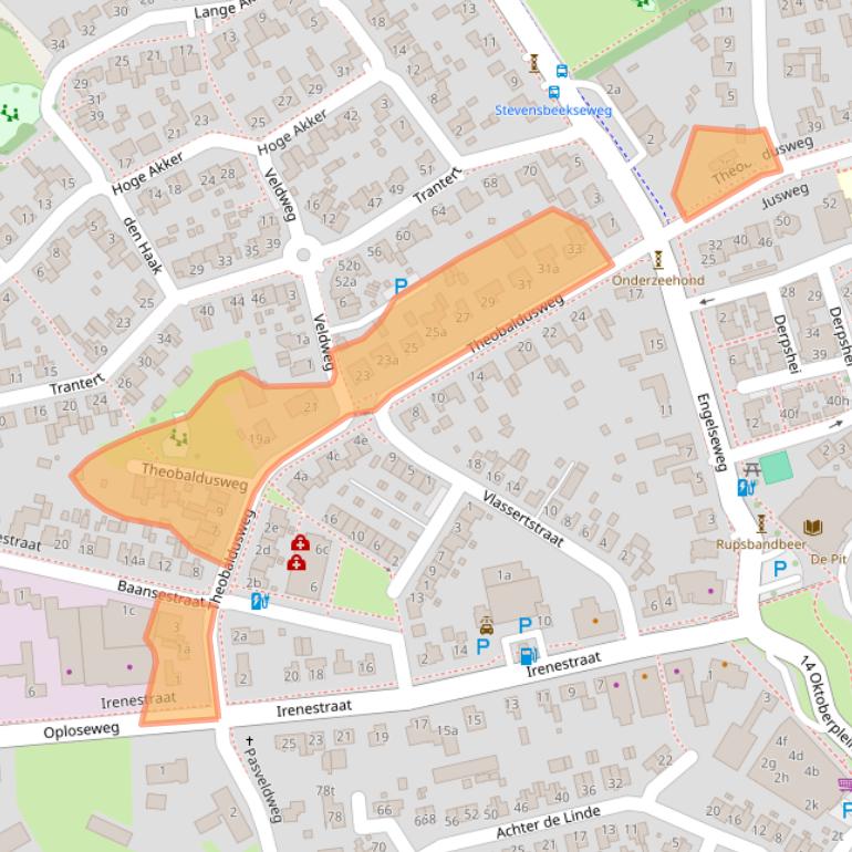 Kaart van postcodegebied 5825BH.