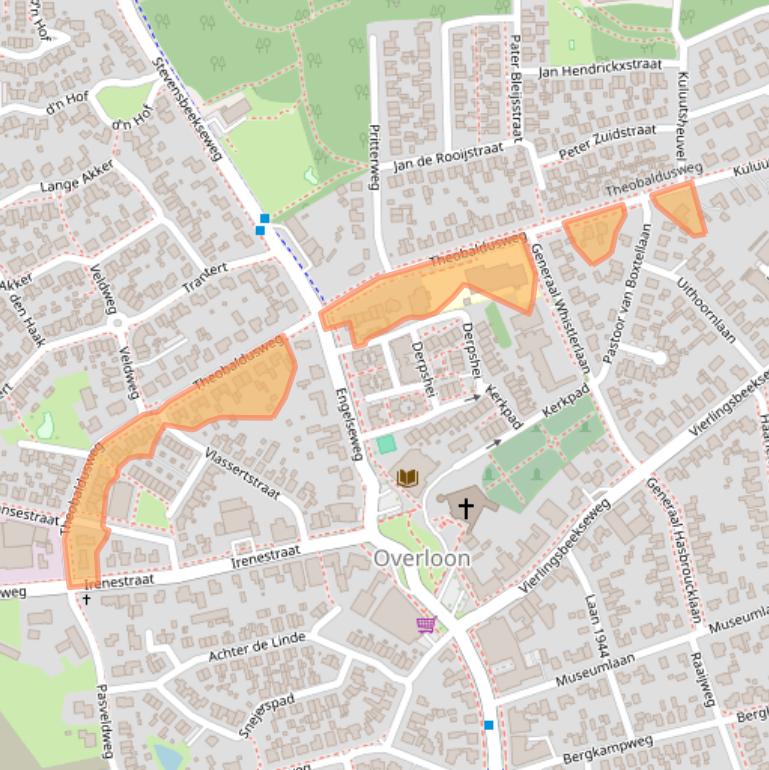 Kaart van postcodegebied 5825BL.
