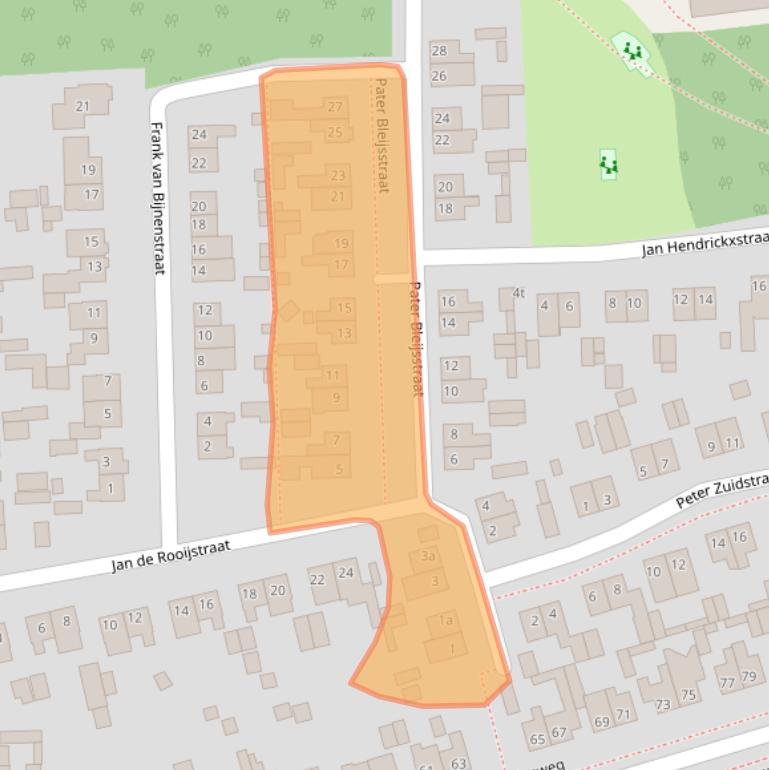 Kaart van postcodegebied 5825BR.