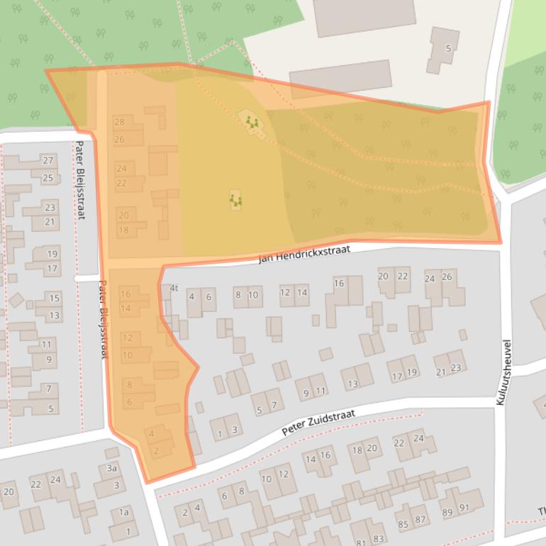 Kaart van postcodegebied 5825BS.