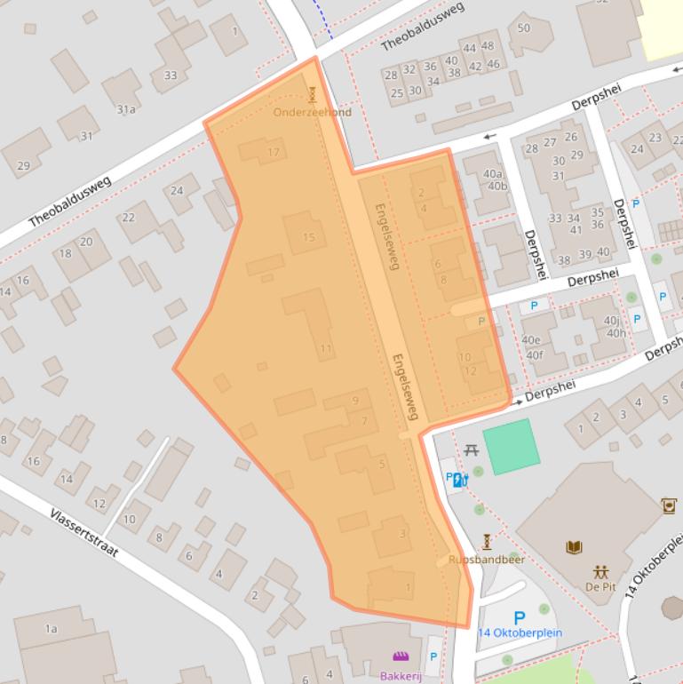 Kaart van postcodegebied 5825BT.