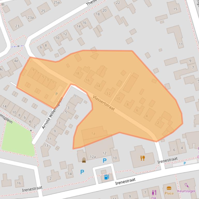 Kaart van postcodegebied 5825BV.