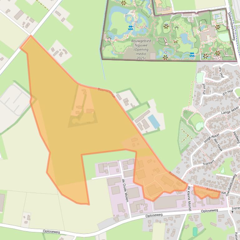 Kaart van postcodegebied 5825BW.