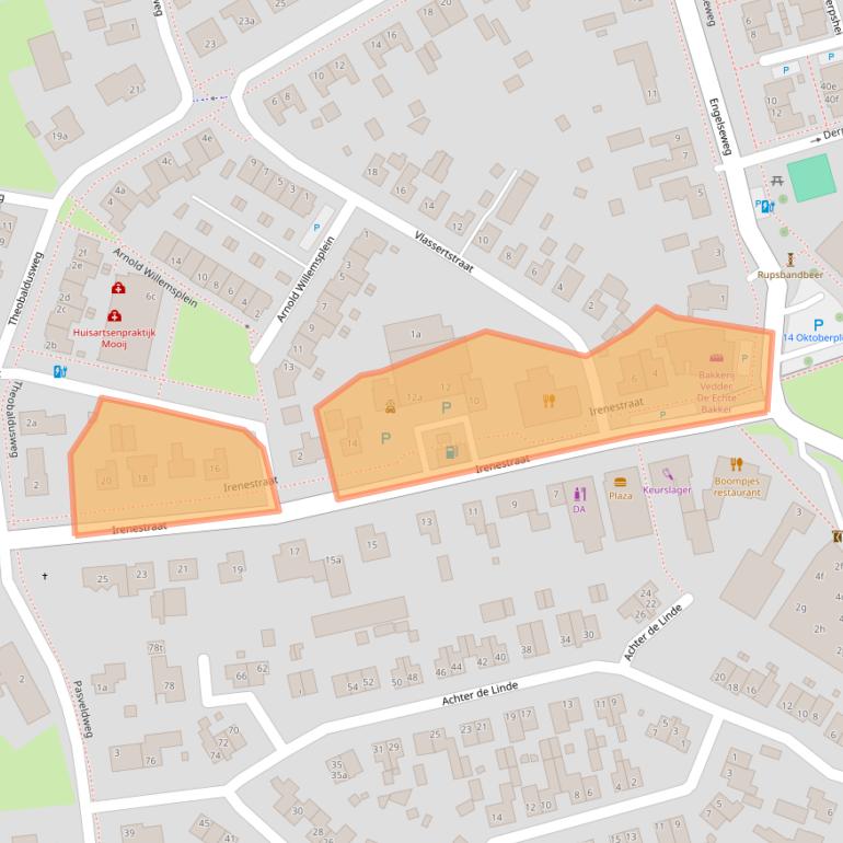Kaart van postcodegebied 5825CB.