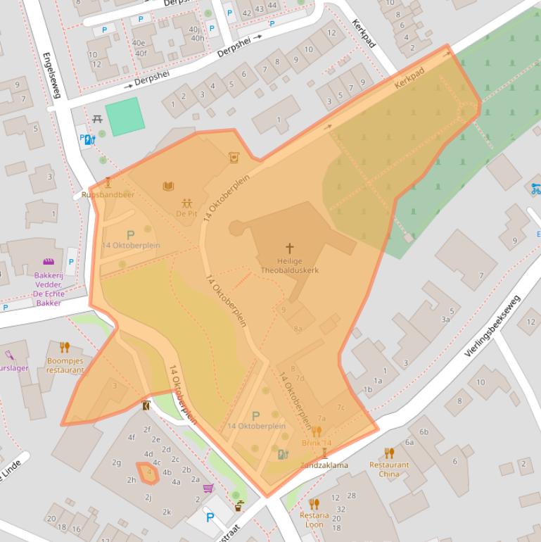 Kaart van postcodegebied 5825CC.