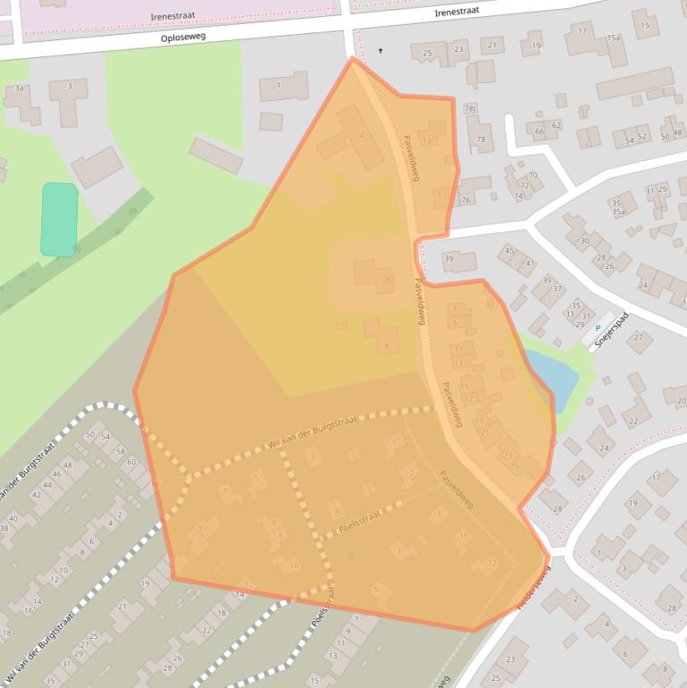 Kaart van postcodegebied 5825CD.