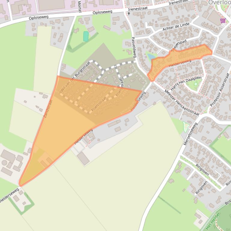 Kaart van postcodegebied 5825CG.