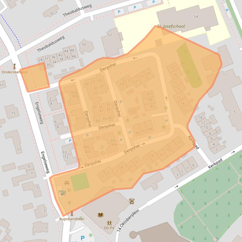 Kaart van postcodegebied 5825CJ.