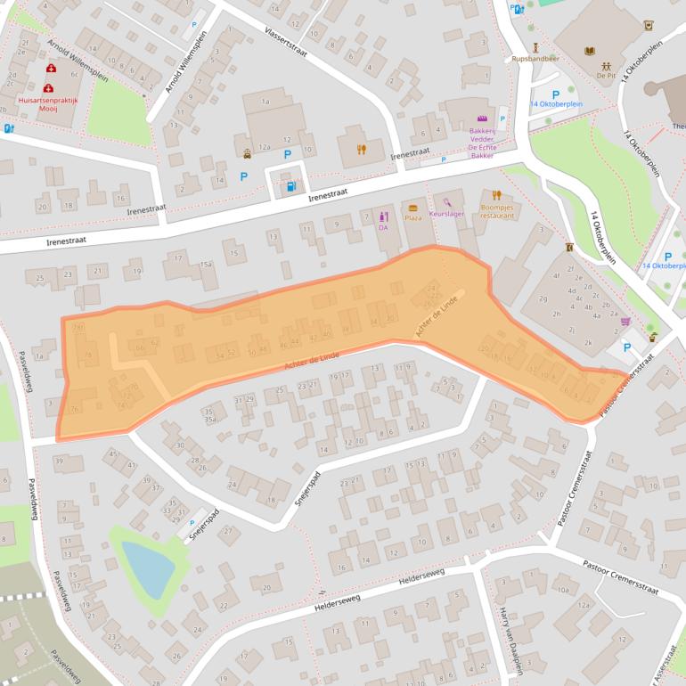 Kaart van postcodegebied 5825CK.