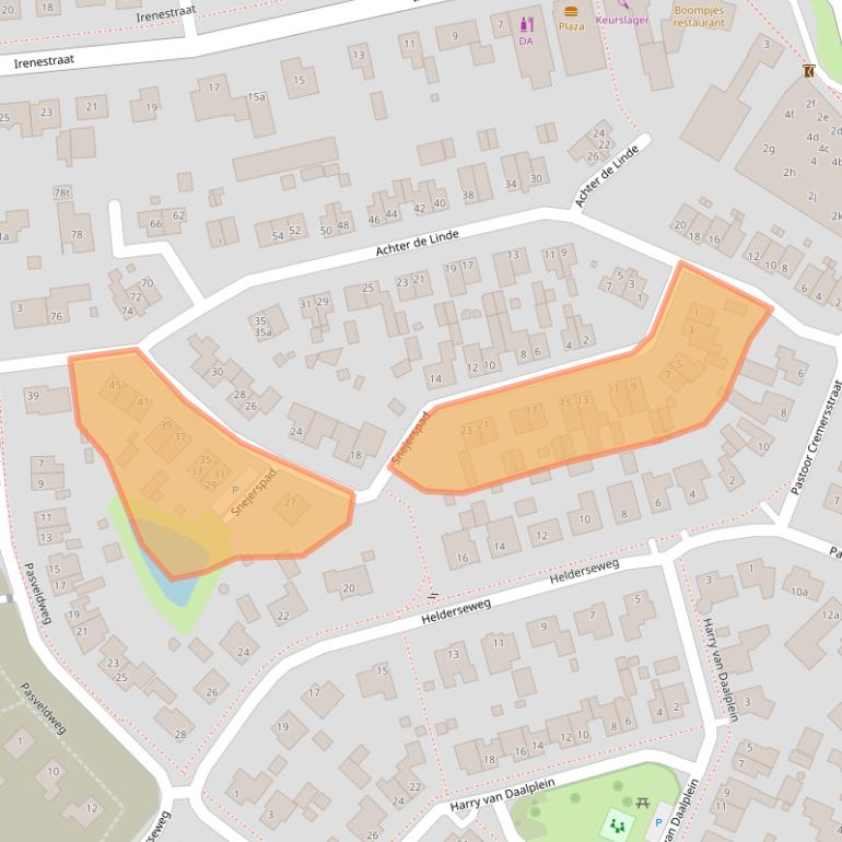 Kaart van postcodegebied 5825CN.