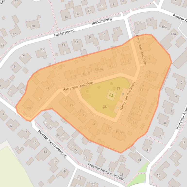 Kaart van postcodegebied 5825CP.