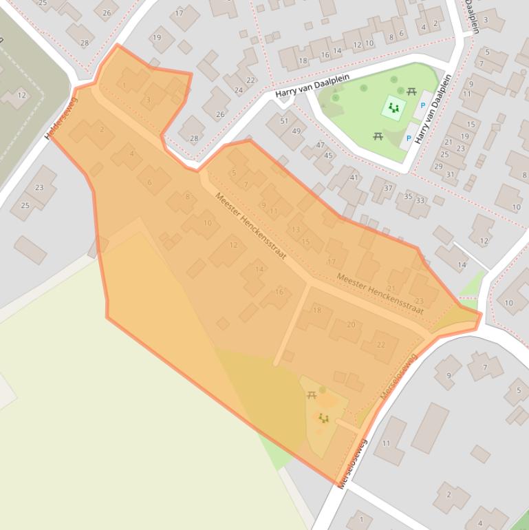 Kaart van postcodegebied 5825CS.