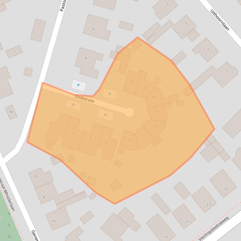 Kaart van postcodegebied 5825CT.