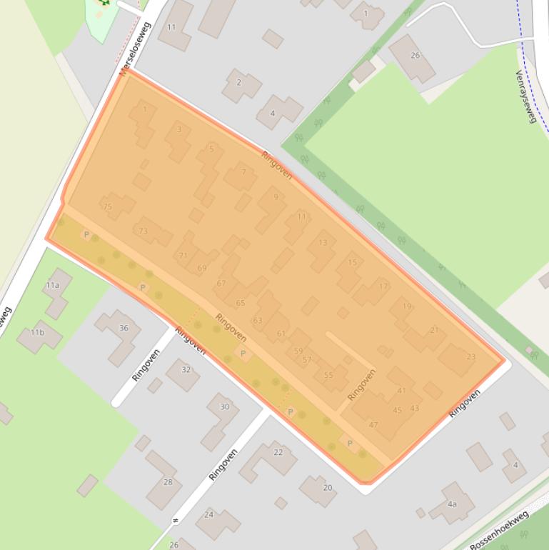 Kaart van postcodegebied 5825CV.