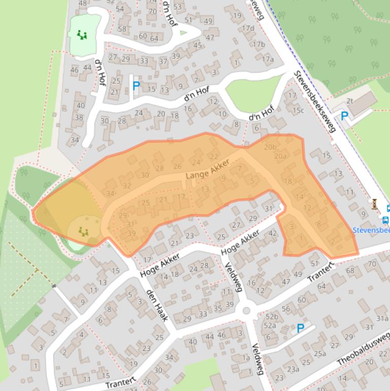 Kaart van postcodegebied 5825GA.