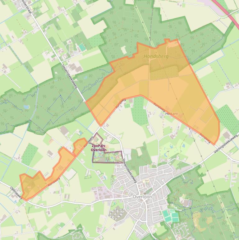 Kaart van postcodegebied 5825HT.