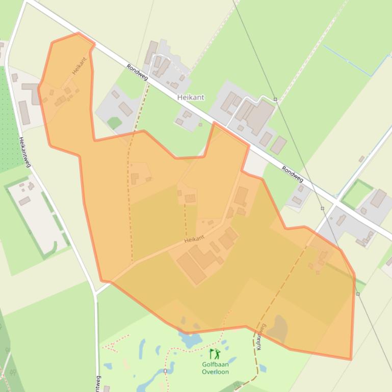 Kaart van postcodegebied 5825JE.