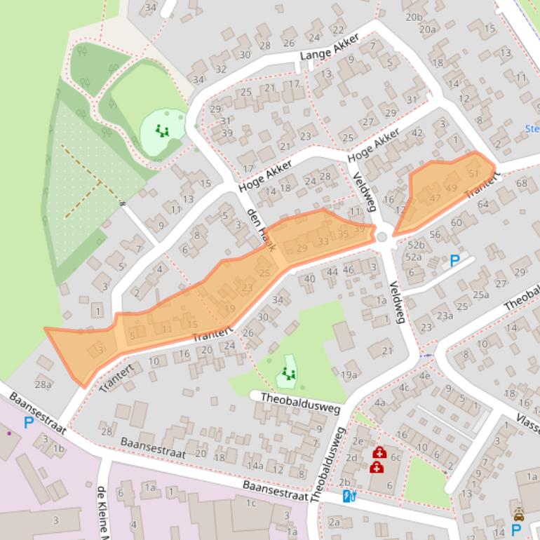 Kaart van postcodegebied 5825JS.