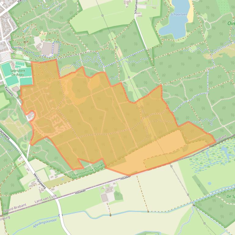 Kaart van postcodegebied 5825LZ.