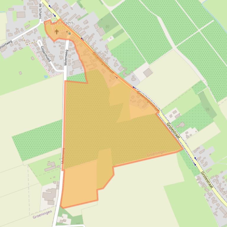 Kaart van postcodegebied 5826AA.