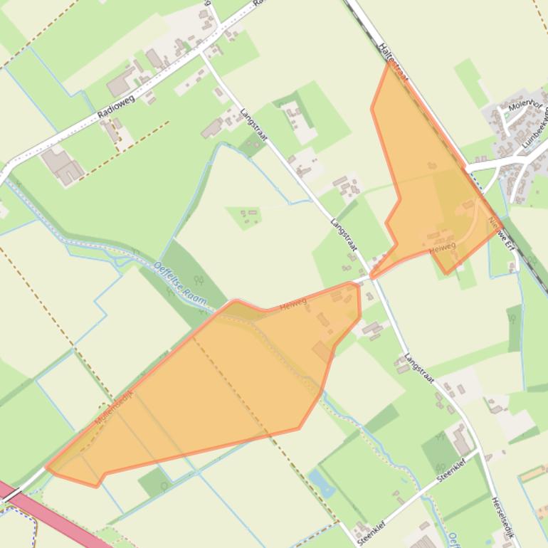 Kaart van postcodegebied 5827BC.