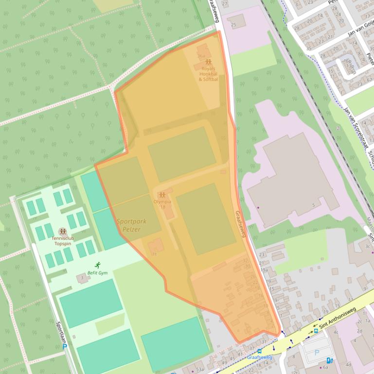 Kaart van postcodegebied 5831AB.