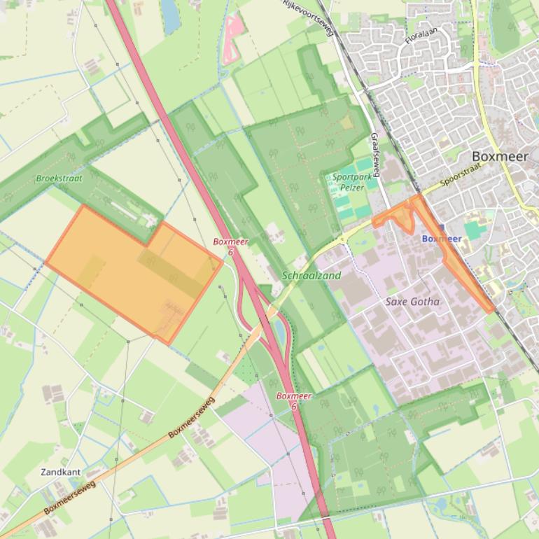 Kaart van postcodegebied 5831AE.