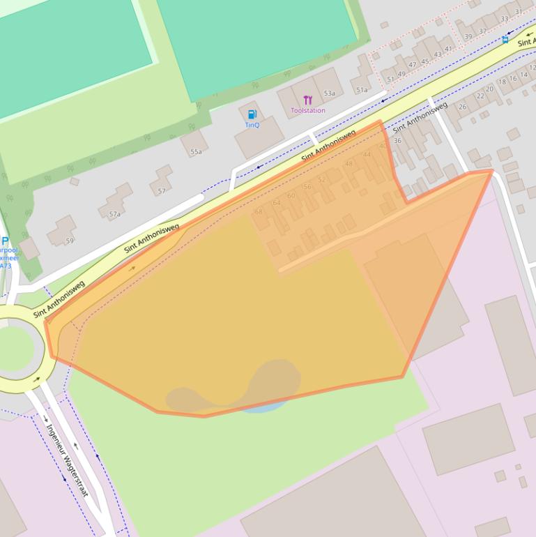 Kaart van postcodegebied 5831AG.