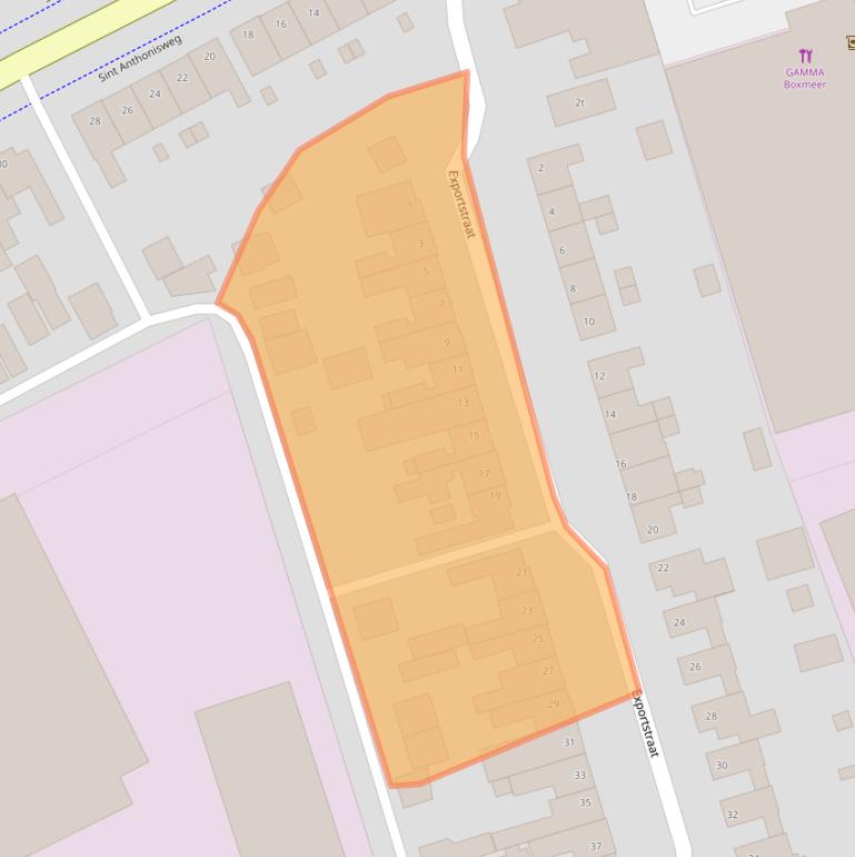 Kaart van postcodegebied 5831AJ.