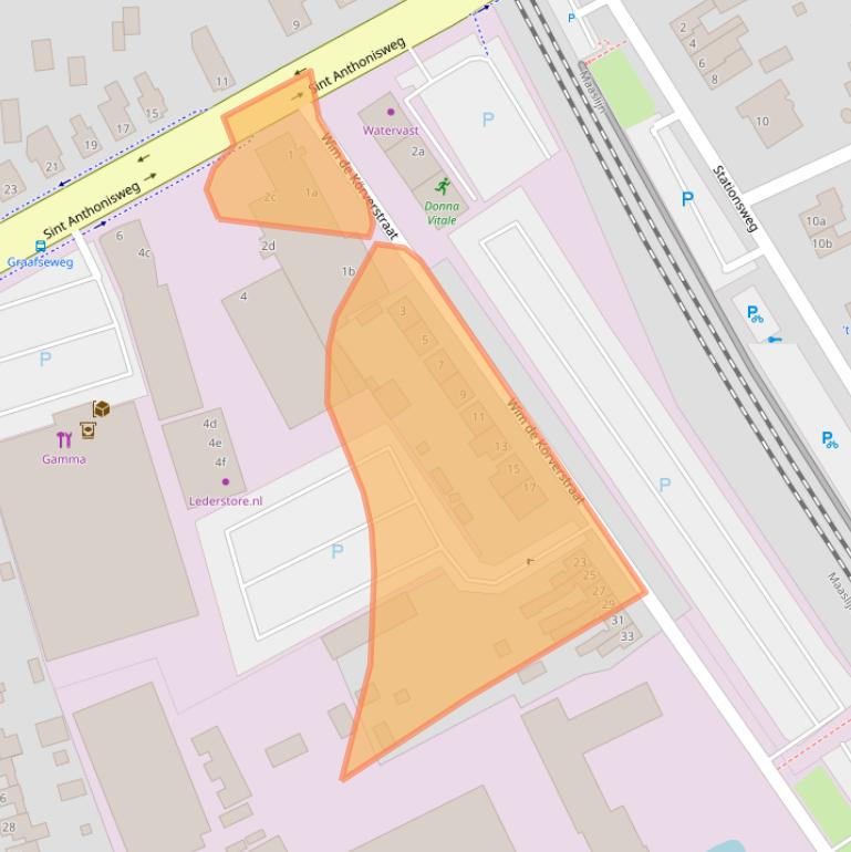 Kaart van postcodegebied 5831AM.