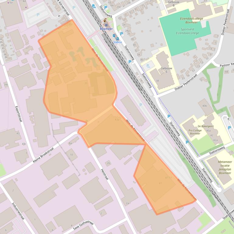 Kaart van postcodegebied 5831AN.