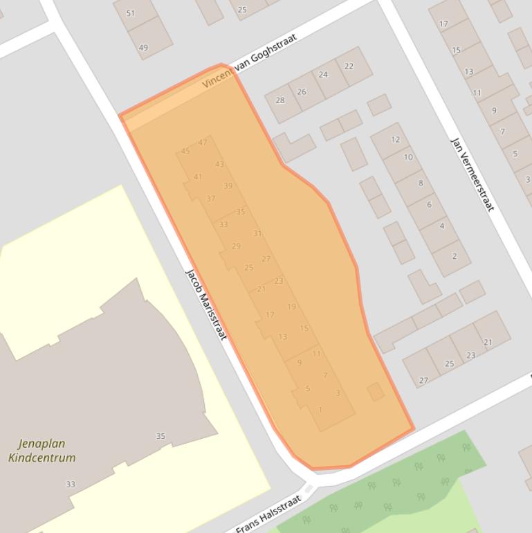 Kaart van postcodegebied 5831BH.