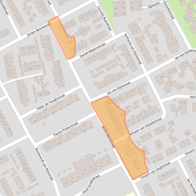 Kaart van postcodegebied 5831BJ.