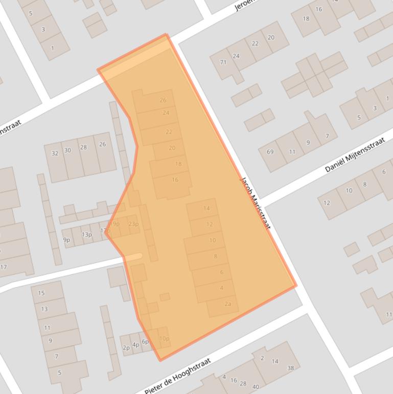 Kaart van postcodegebied 5831BK.