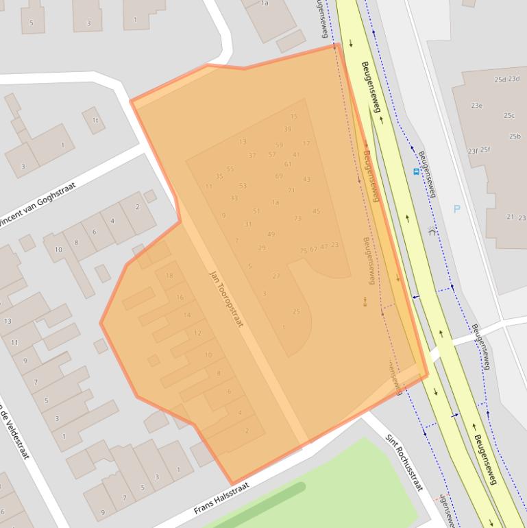 Kaart van postcodegebied 5831BX.