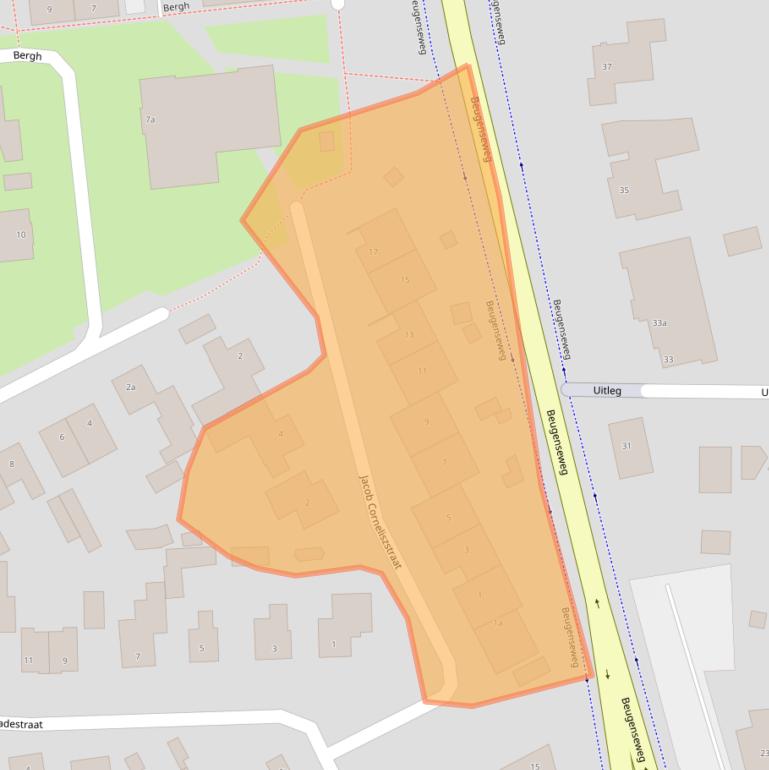 Kaart van postcodegebied 5831BZ.