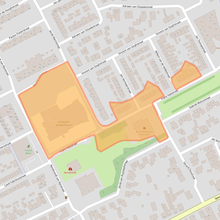 Kaart van postcodegebied 5831CA.