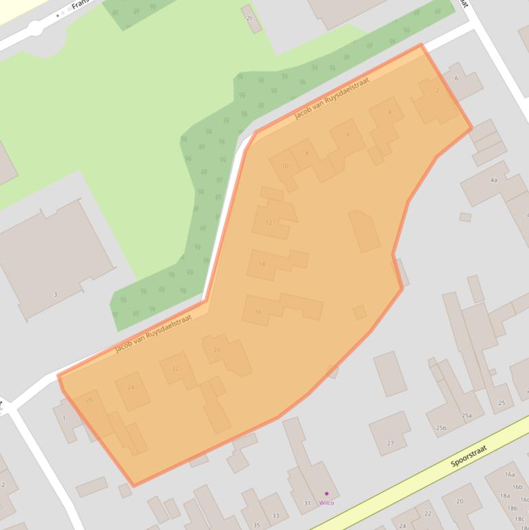 Kaart van postcodegebied 5831CB.