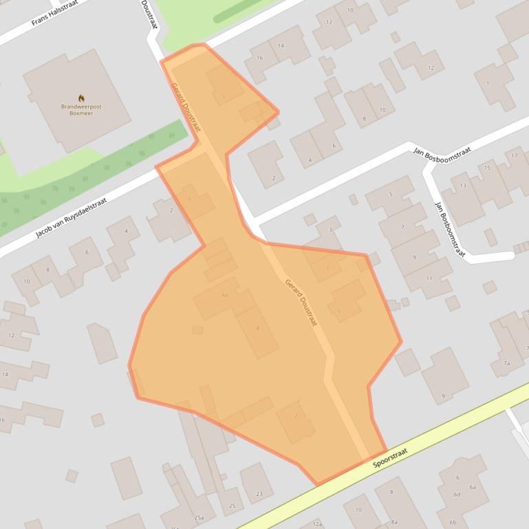 Kaart van postcodegebied 5831CC.