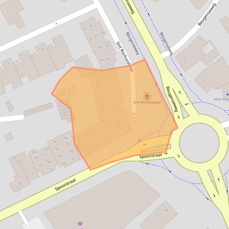 Kaart van postcodegebied 5831CG.