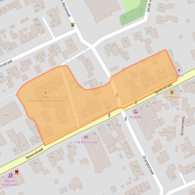 Kaart van postcodegebied 5831CJ.