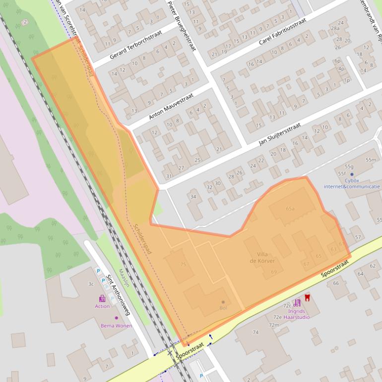 Kaart van postcodegebied 5831CK.