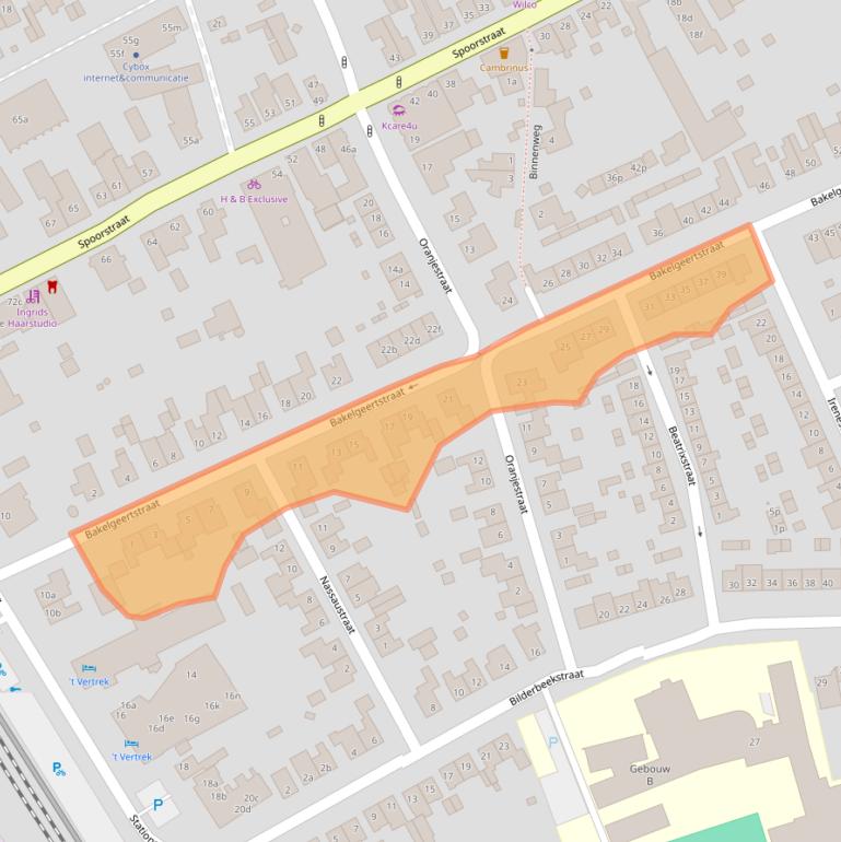 Kaart van postcodegebied 5831CS.