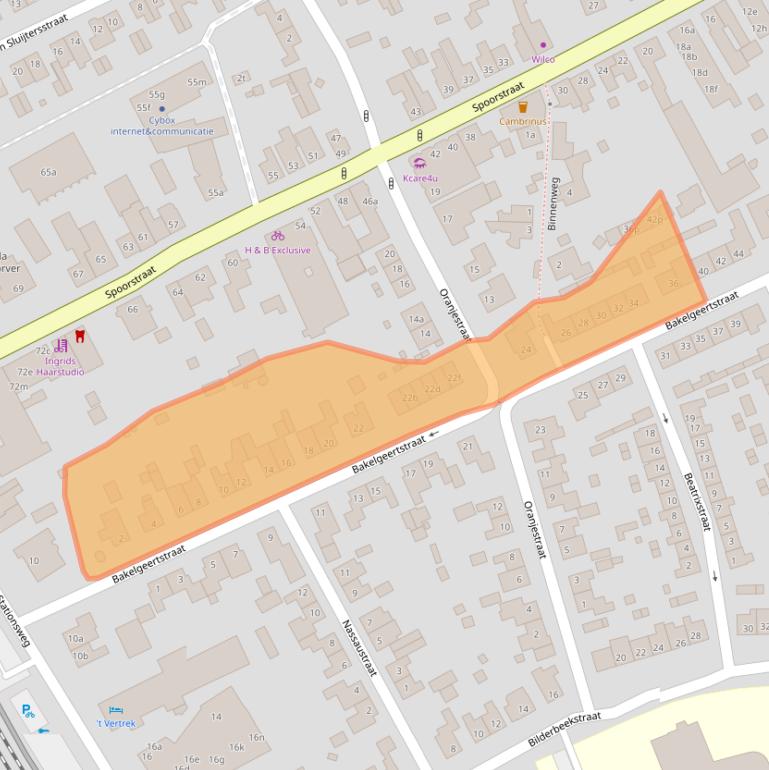 Kaart van postcodegebied 5831CT.