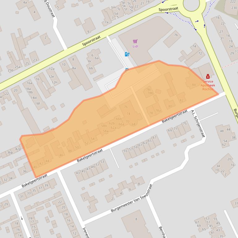 Kaart van postcodegebied 5831CV.